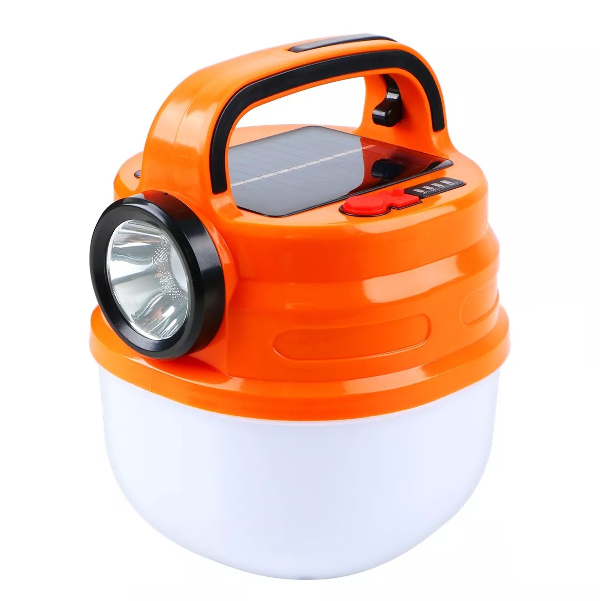 Lámpara Recargable Solar Linterna Camping Led Para Acampar Naranja