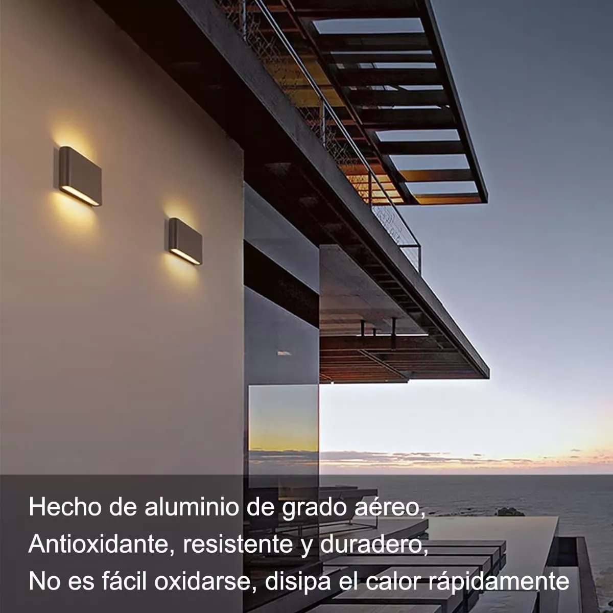 Lampara Arbotante Pared Exterior Interior Para Baño Led 12w Blanco