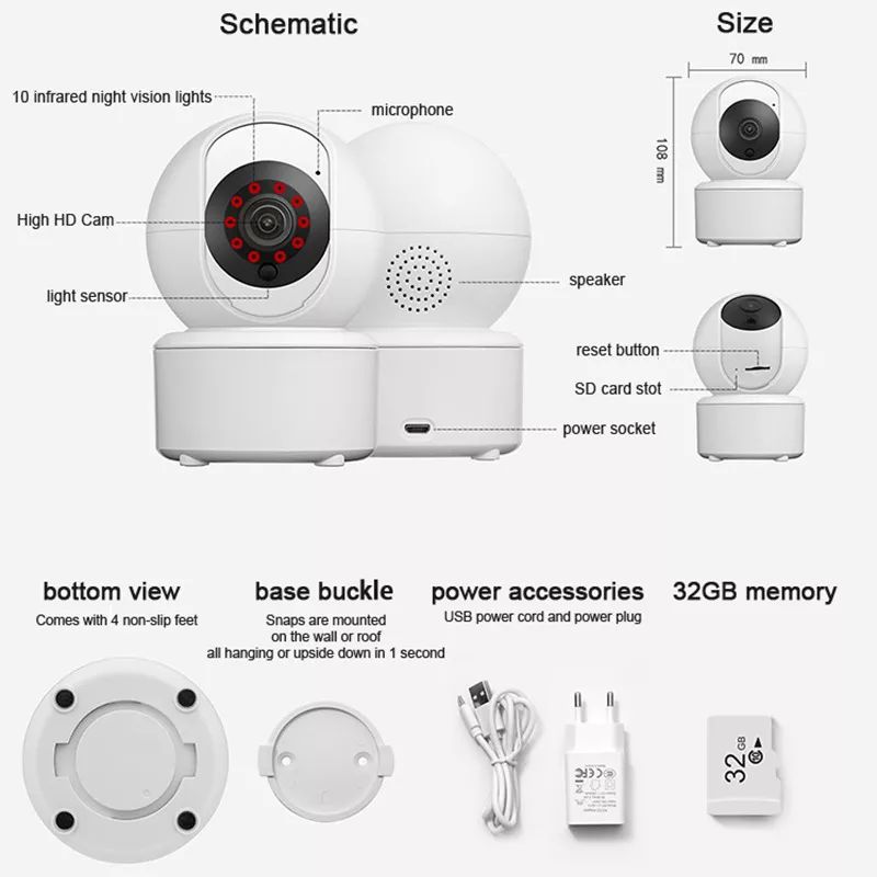Cámara Inteligente Icsee 3mp Con Wifi Y Control Por App