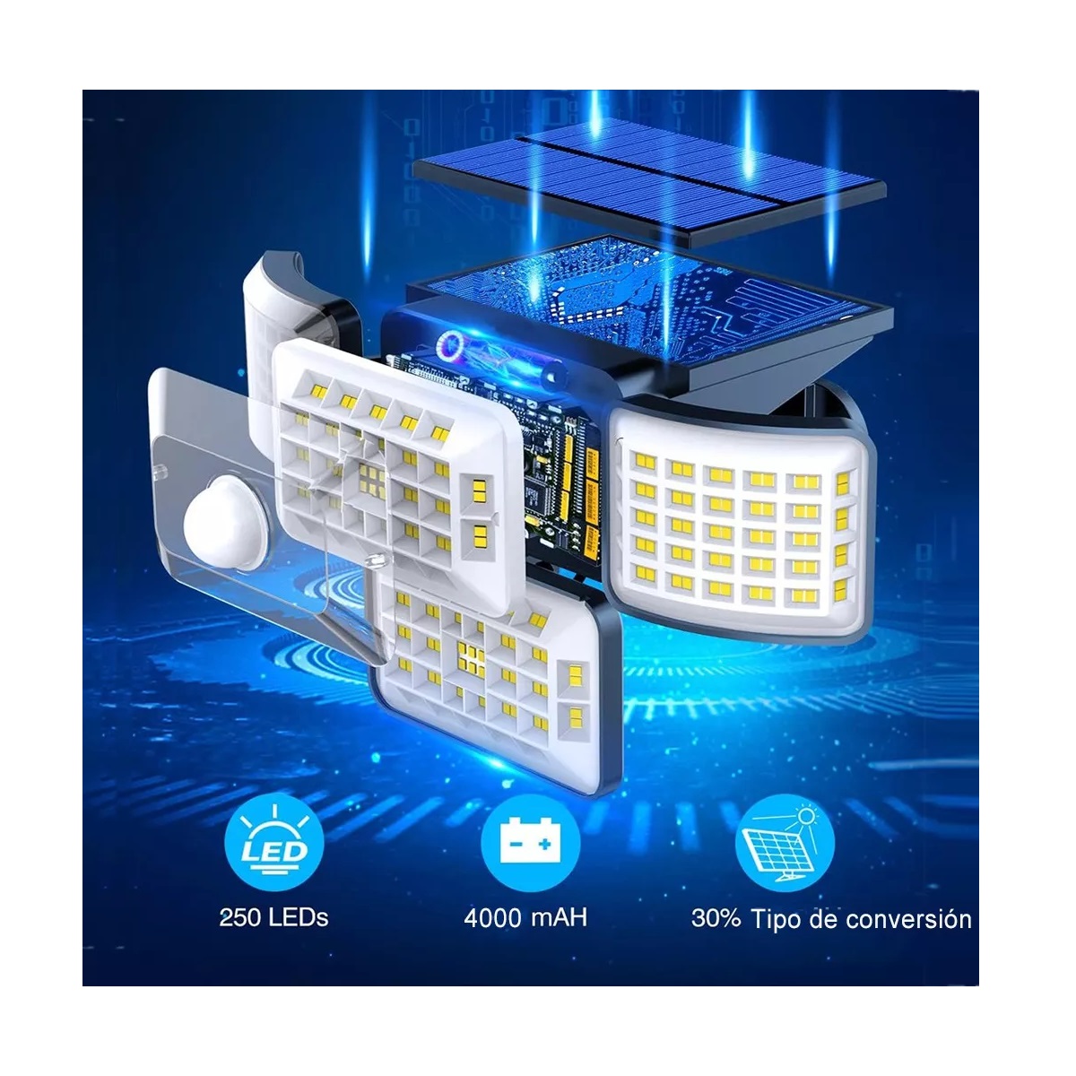 Lámpara Solar Jardin Luz Solar Para Exterior 250 Led