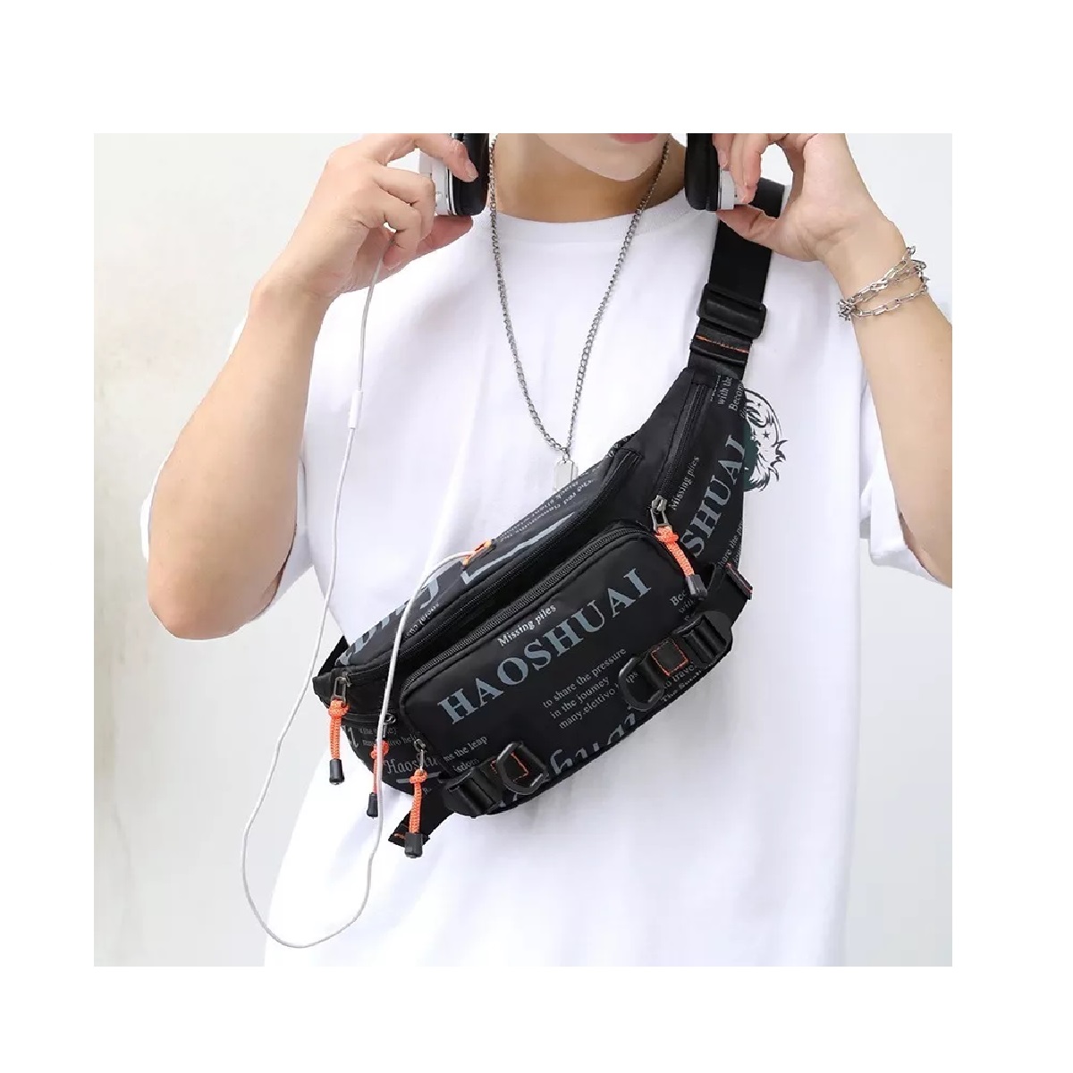 Pechera Riñonera Impermeable Hombre De Nailon Gran Capacidad