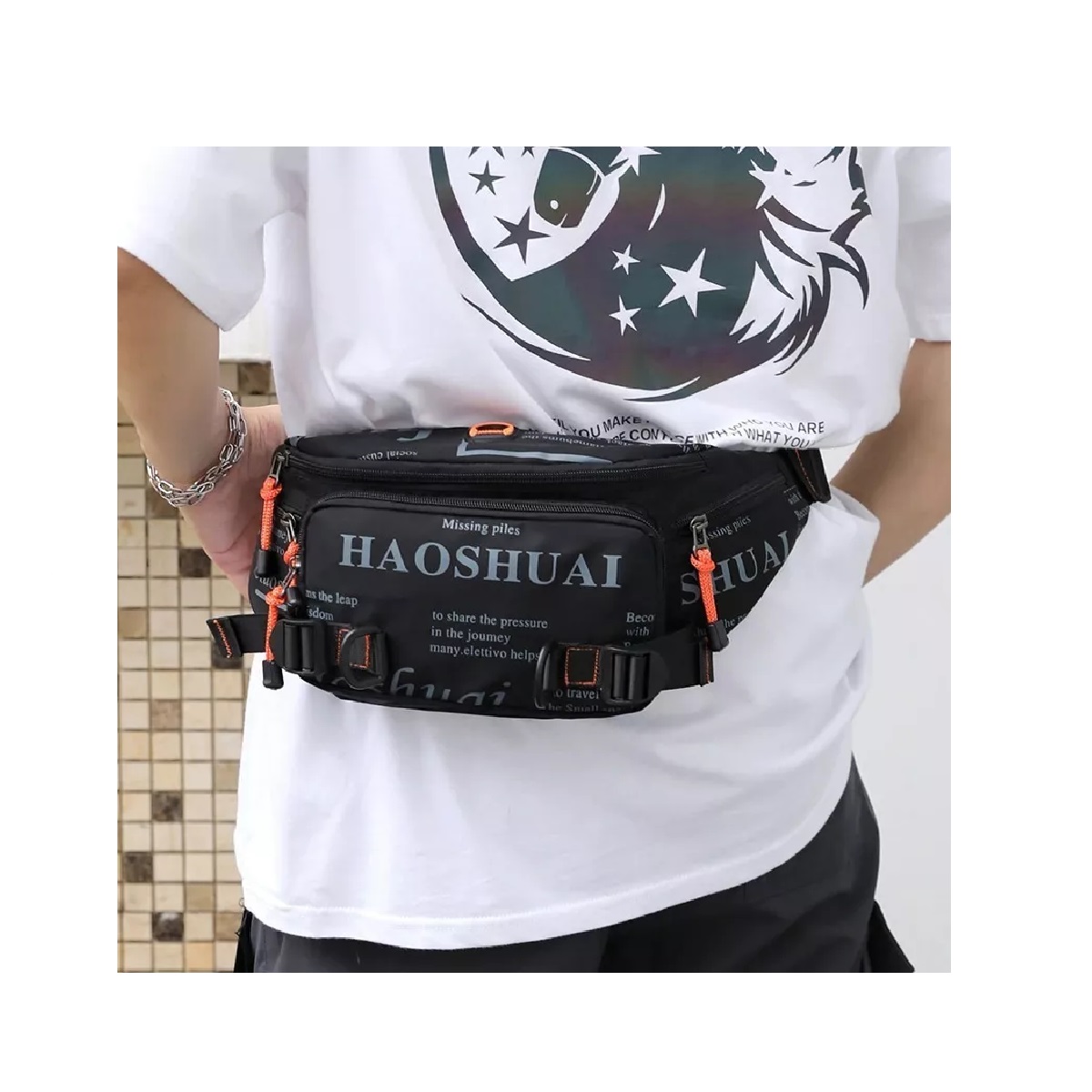 Pechera Riñonera Impermeable Hombre De Nailon Gran Capacidad