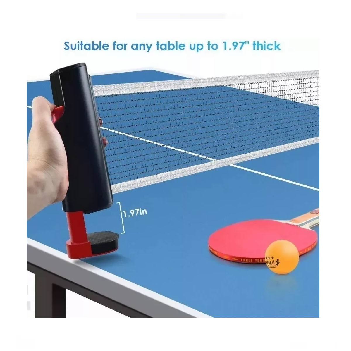 Juego De Ping Pong Mesa Portátil Con Red Retractil 2 Raqueta