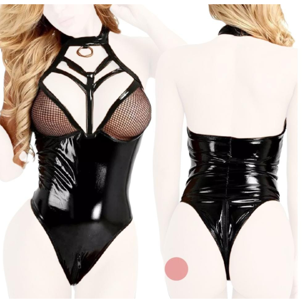 Babydoll Lencería Sensual De Cuero MEDIANA