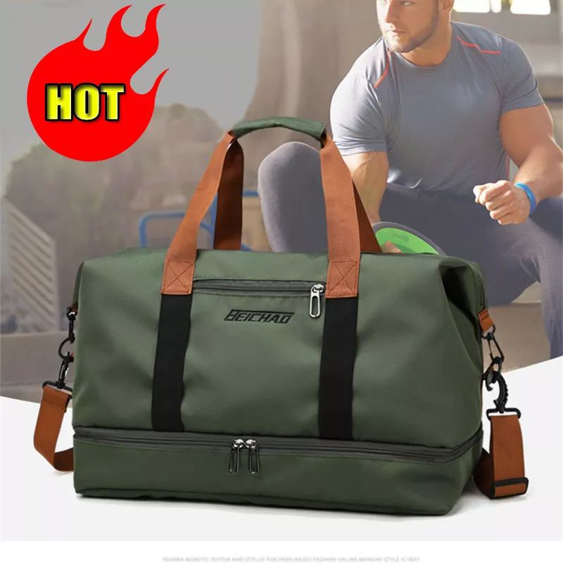 Maleta Deportiva Bolsa Gym Viaje Mochila Fitness Bag color ARMY GREEN.