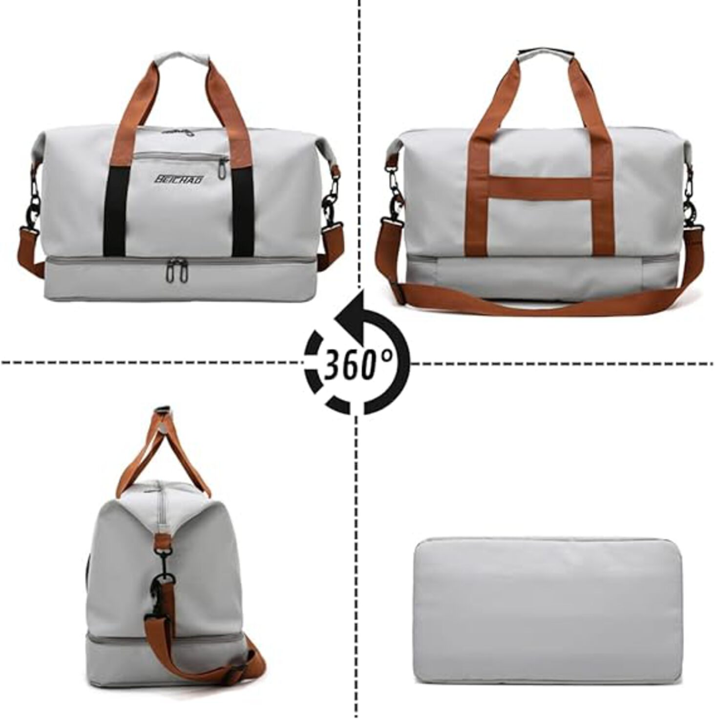 Maleta Deportiva Bolsa Gym Viaje Mochila Fitness Bag Color GRIS.