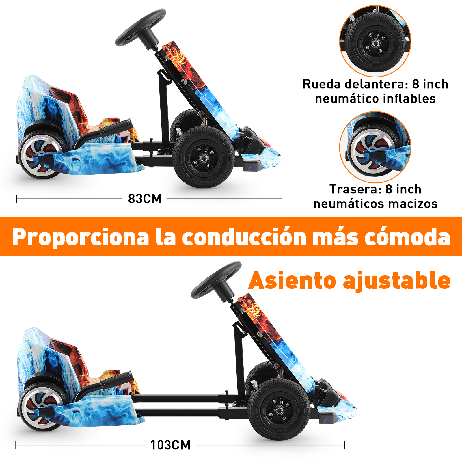Go Kart Eléctrico Infantil Honey Whale JL-009 Azul