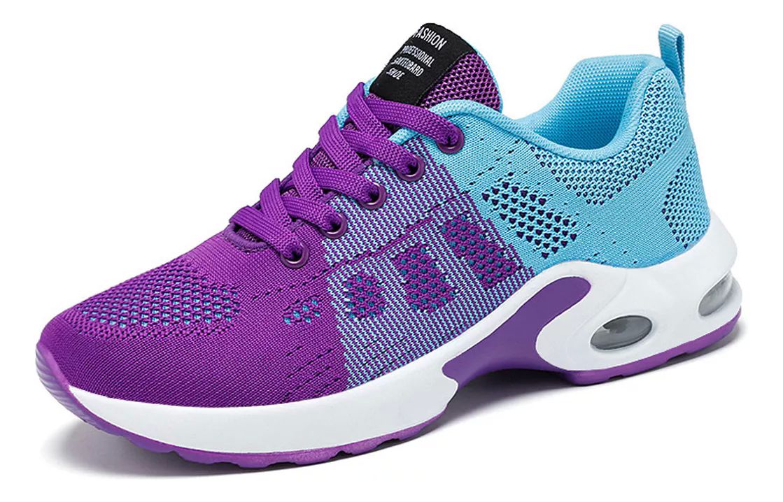 Zapatillas Transpirables Con Bloques De Color Para Mujer color VIOLETA TALLA 5.5.