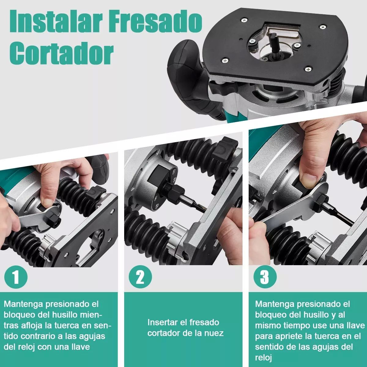 Router Teeno 60085 1200w 110v Con 12 Accesorios