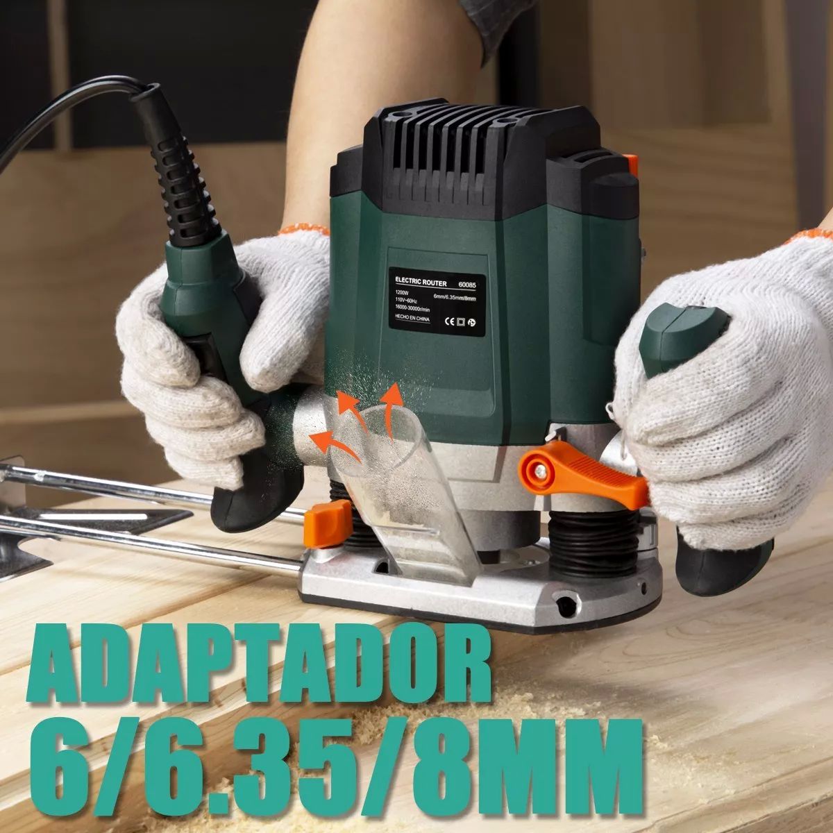 Router Teeno 60085 1200w 110v Con 12 Accesorios