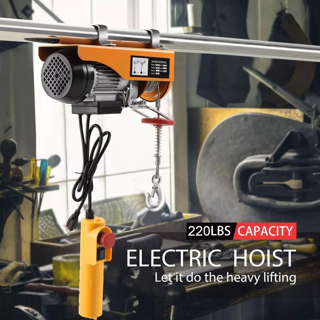 Polipasto Eléctrico Teeno De Carga De 200 Kilos, 20 M, 110v