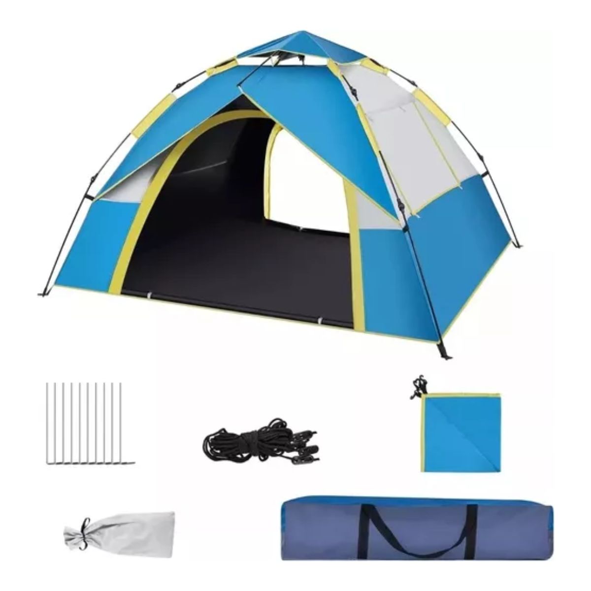 Casa De Campaña para 4 Personas Grande Camping, Multicolor