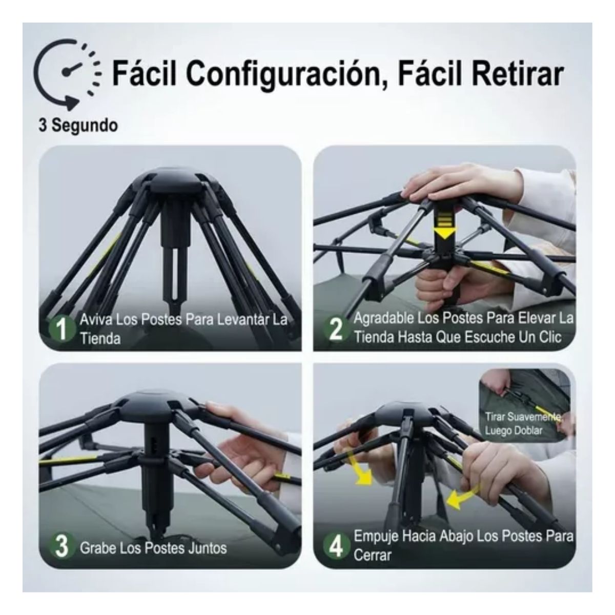 Casa De Campaña para 4 Personas Grande Camping, Multicolor