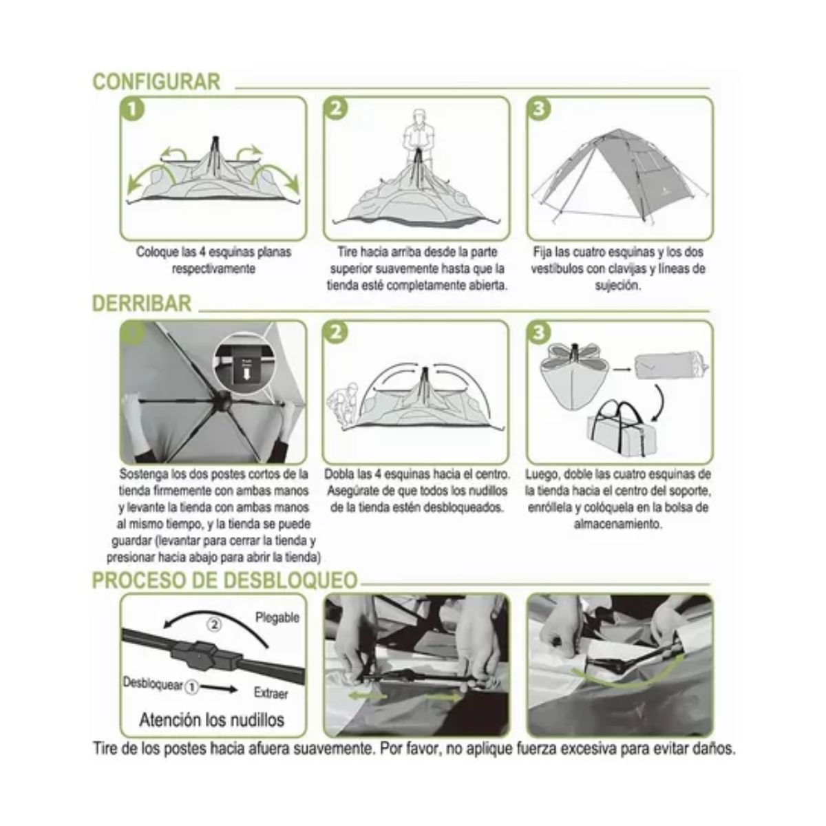 Casa De Campaña para 4 Personas Grande Camping, Multicolor