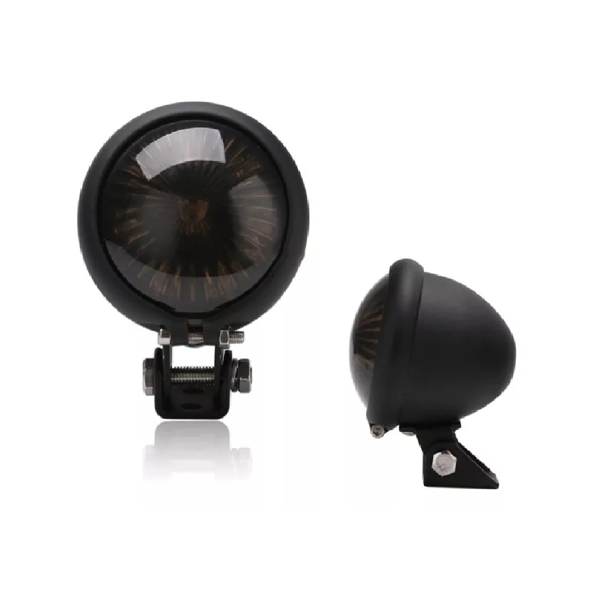 Stop Luz Trasera De Freno Porta Placa Led Moto Cafe Racer Negro