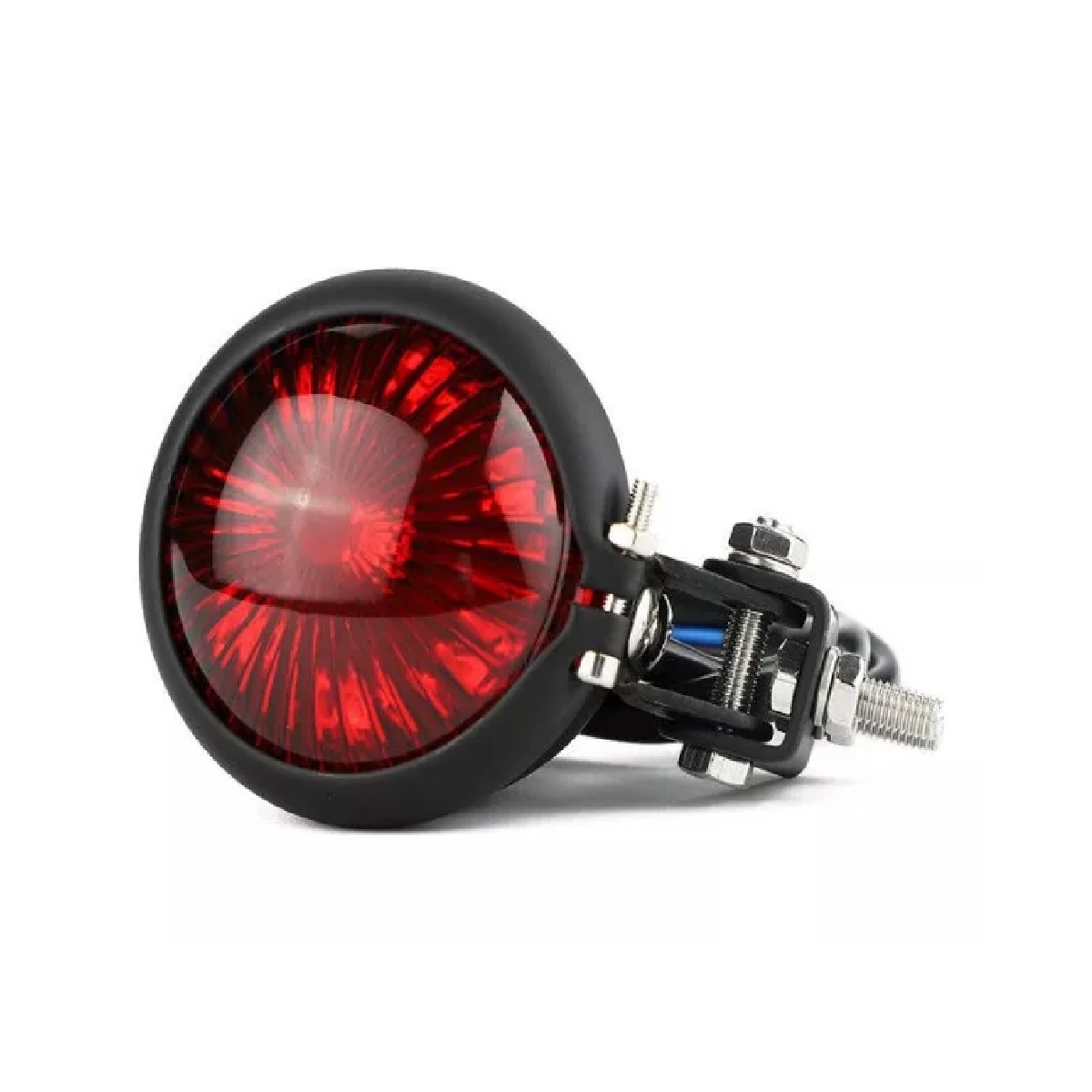 Stop Luz Trasera De Freno Porta Placa Led Moto Cafe Racer Negro