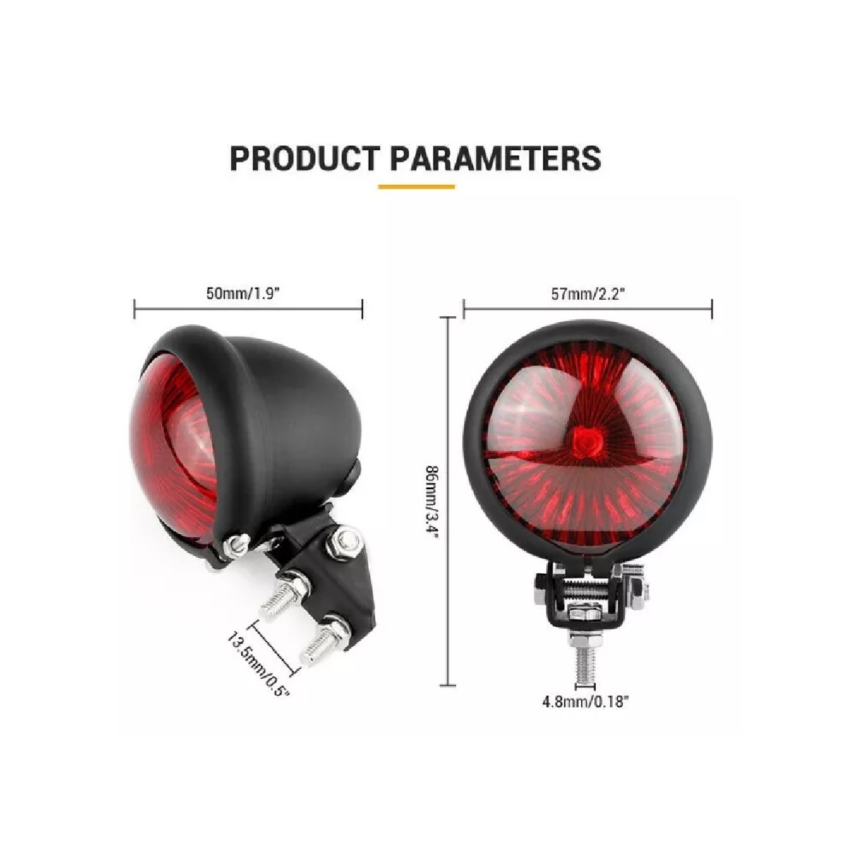 POSSBAY Luz LED Trasera Para Motocicleta, Lámparas De Freno De Parada Trasera Doble Para Patinete