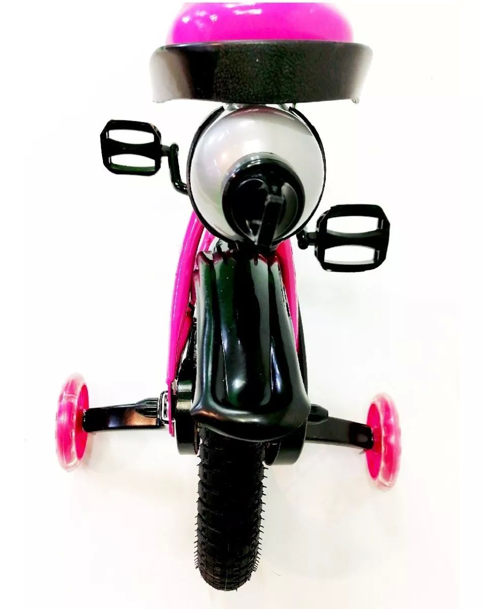 Bicicleta rosa con morado rodada 12 con canastilla