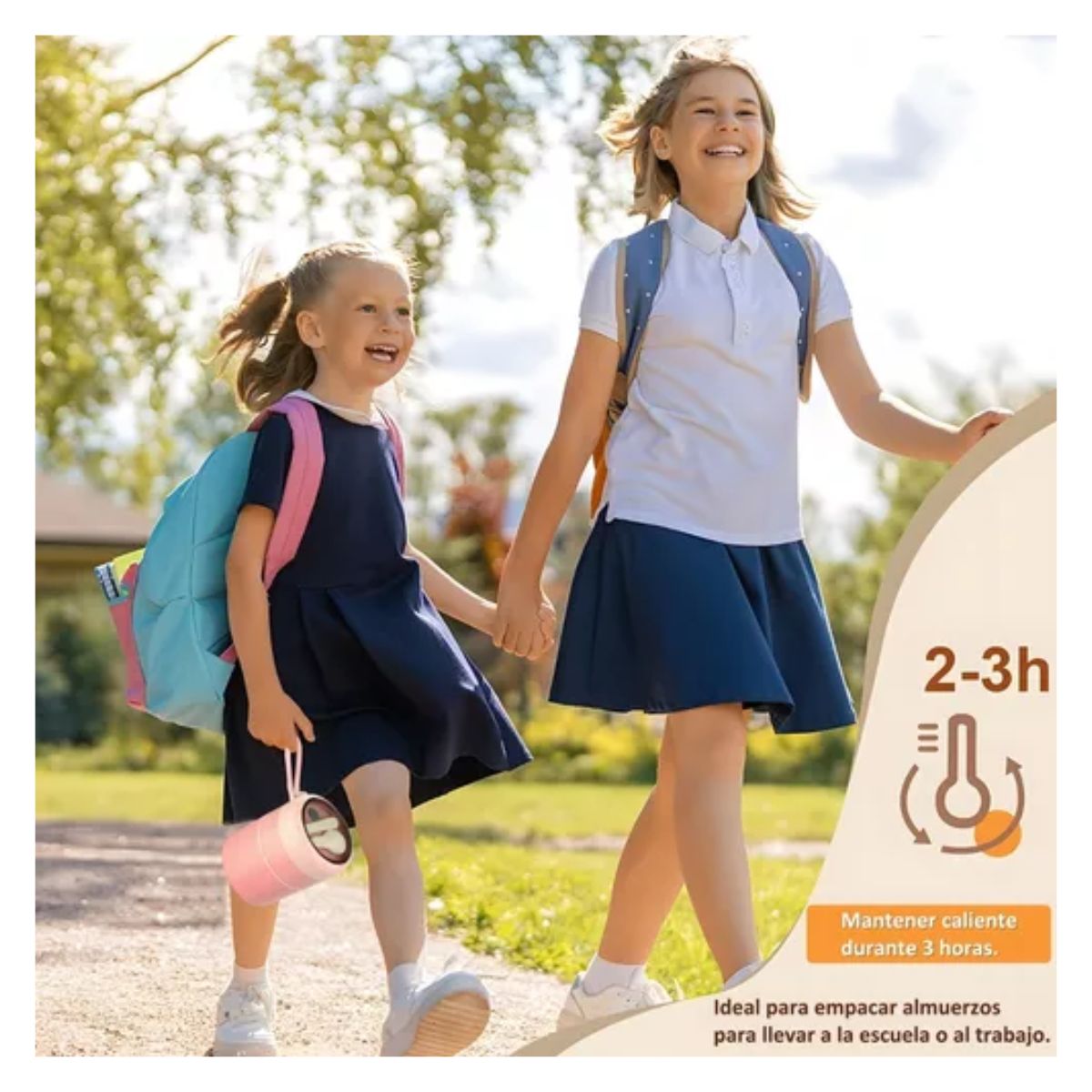 Lonchera Termica Acero Inoxidable De 710ml Incluye Cuchara Rosa