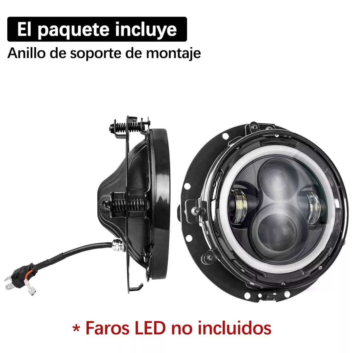 Par Base Para Faro Universal Jeep Vw Vocho 7 Pulgadas Metal