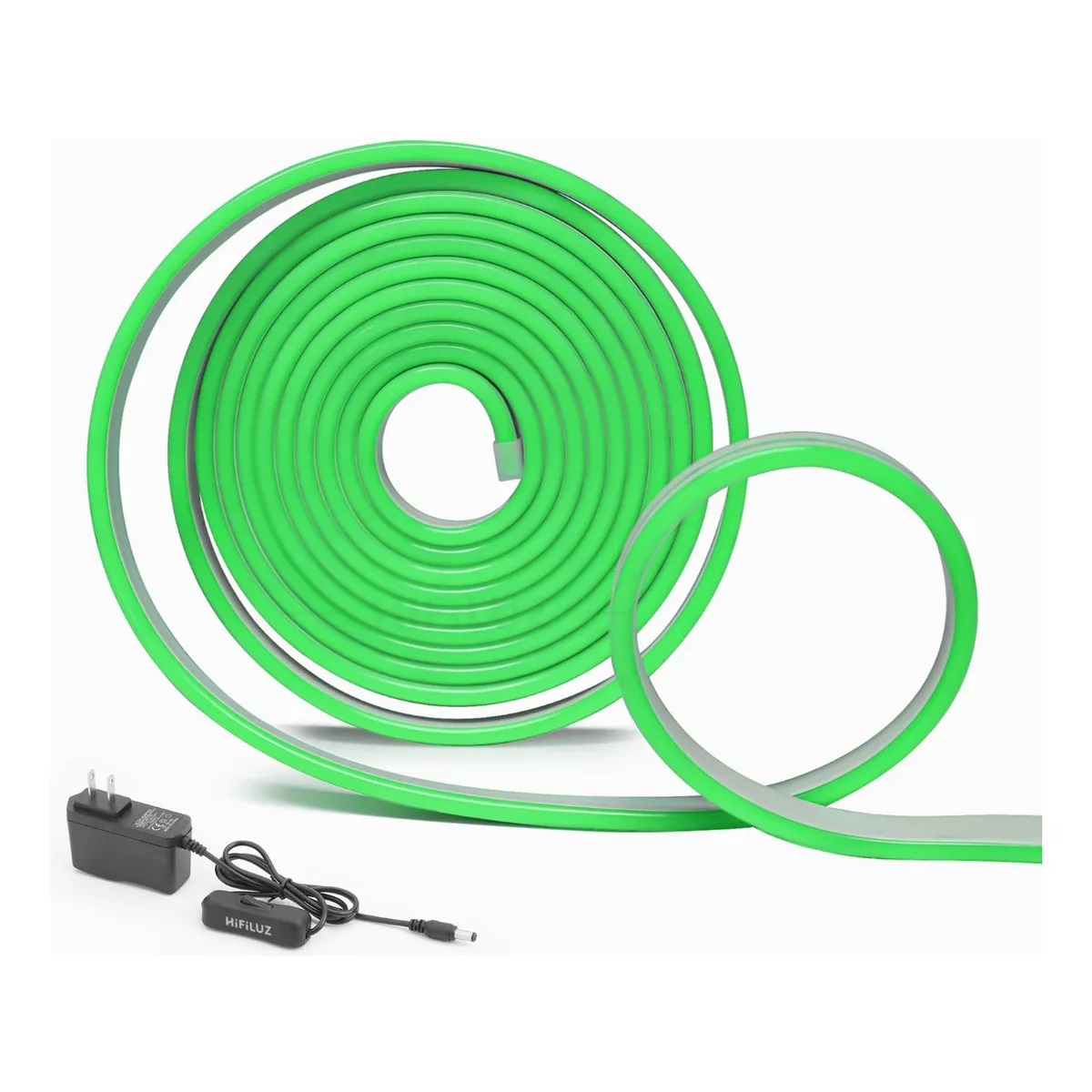 Tira de luces NEON LED 2835 verde 5m 12V IP67 Verde