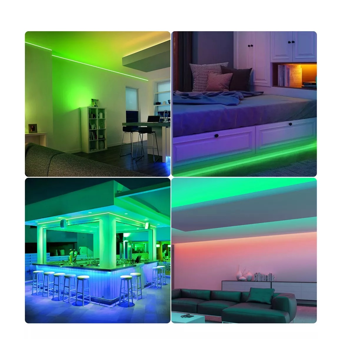 Tira de luces NEON LED 2835 verde 5m 12V IP67 Verde