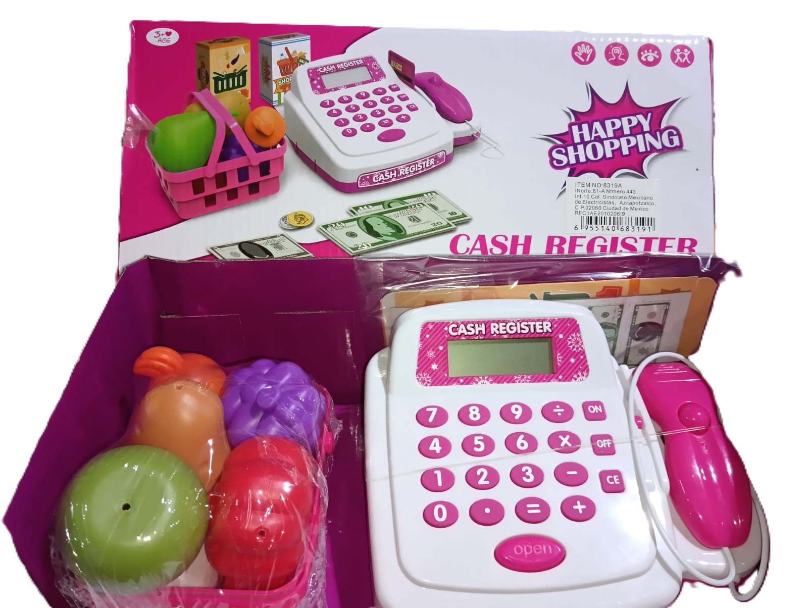 Caja registradora con sonidos y accesorios 