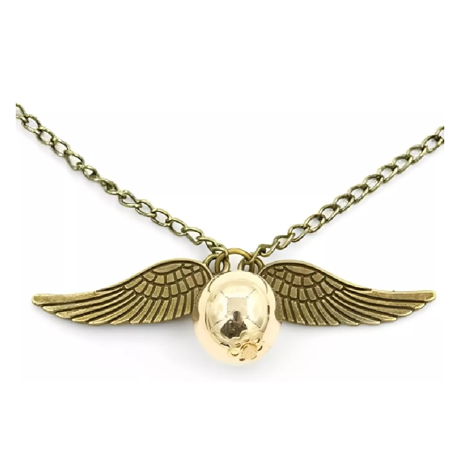 Collar Dije Harry Potter De Snitch Dorada De Acero Alta Calidad