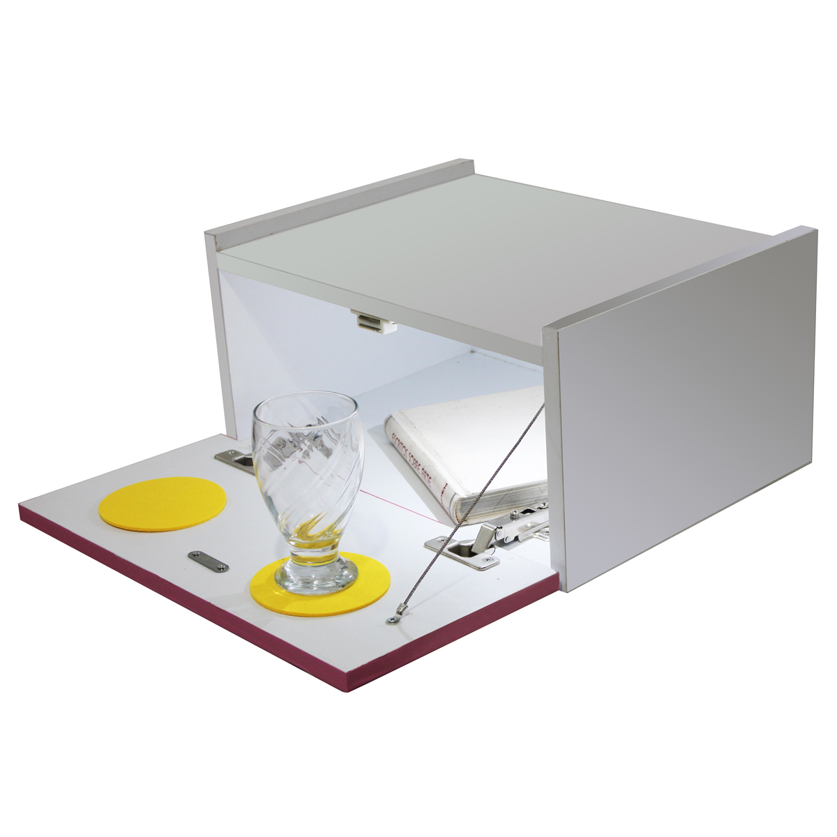 Mesa Mueble Flotante Incluye Luz Led Buro Moderno con Ensamblado y Estilo Color Amarillo.