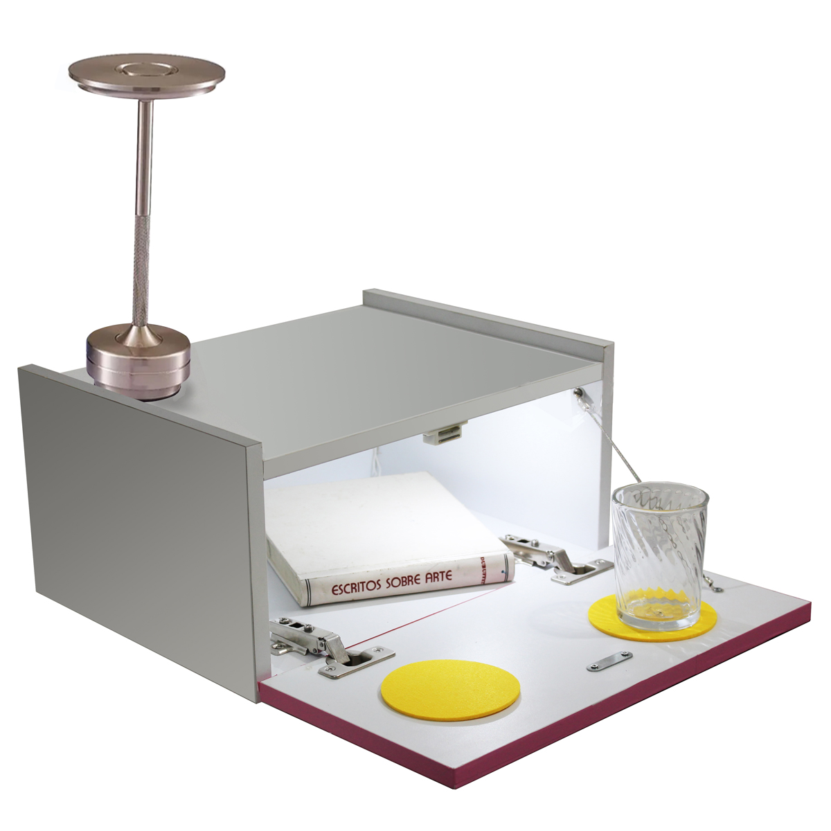 Mesa Mueble Flotante Incluye Luz Led Buro Moderno con Ensamblado y Estilo Color Blanco.