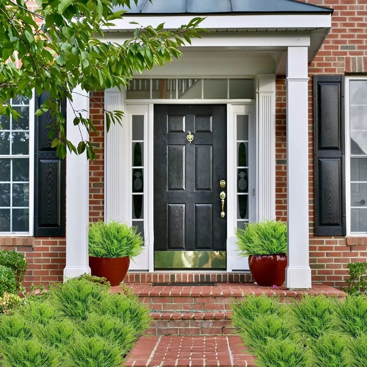 Juego Plantas Artificiales 8pzs Helecho Boston Hierba Decorativas