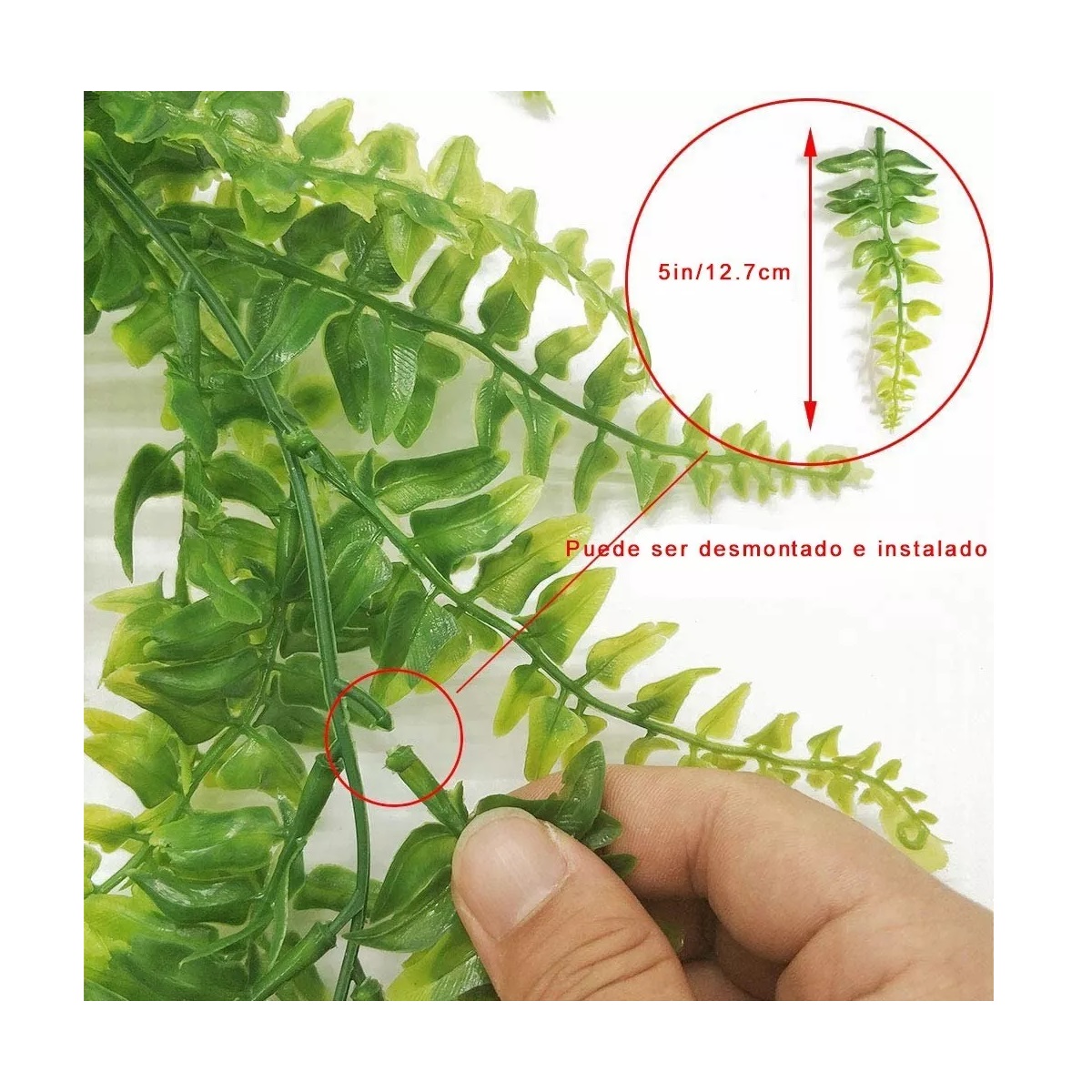 Par Helecho Artificial Planta , 2 Piezas Largo Colgantes