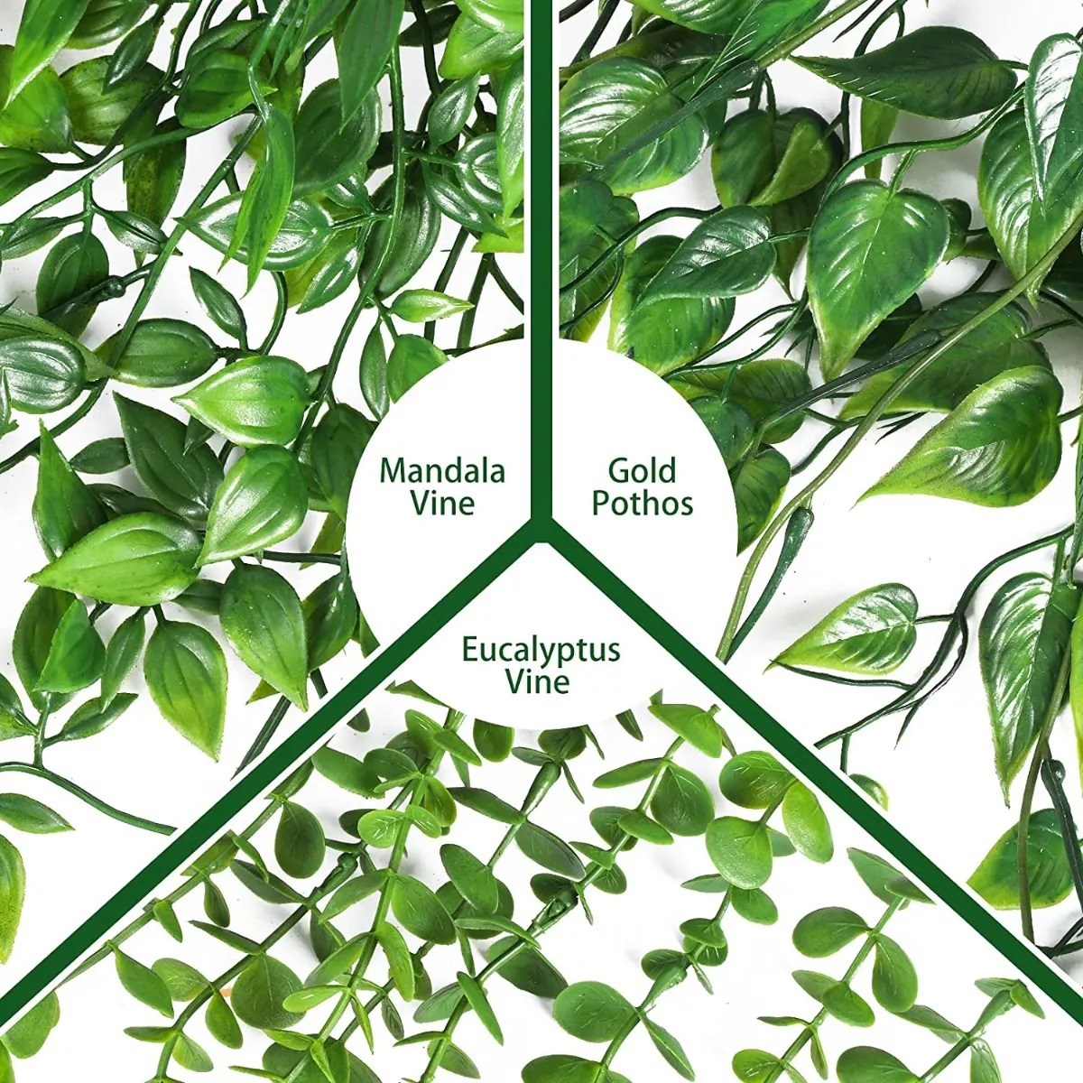 Set Plantas Artificiales Colgantes Decorativa Con Macetas 3 Pcs