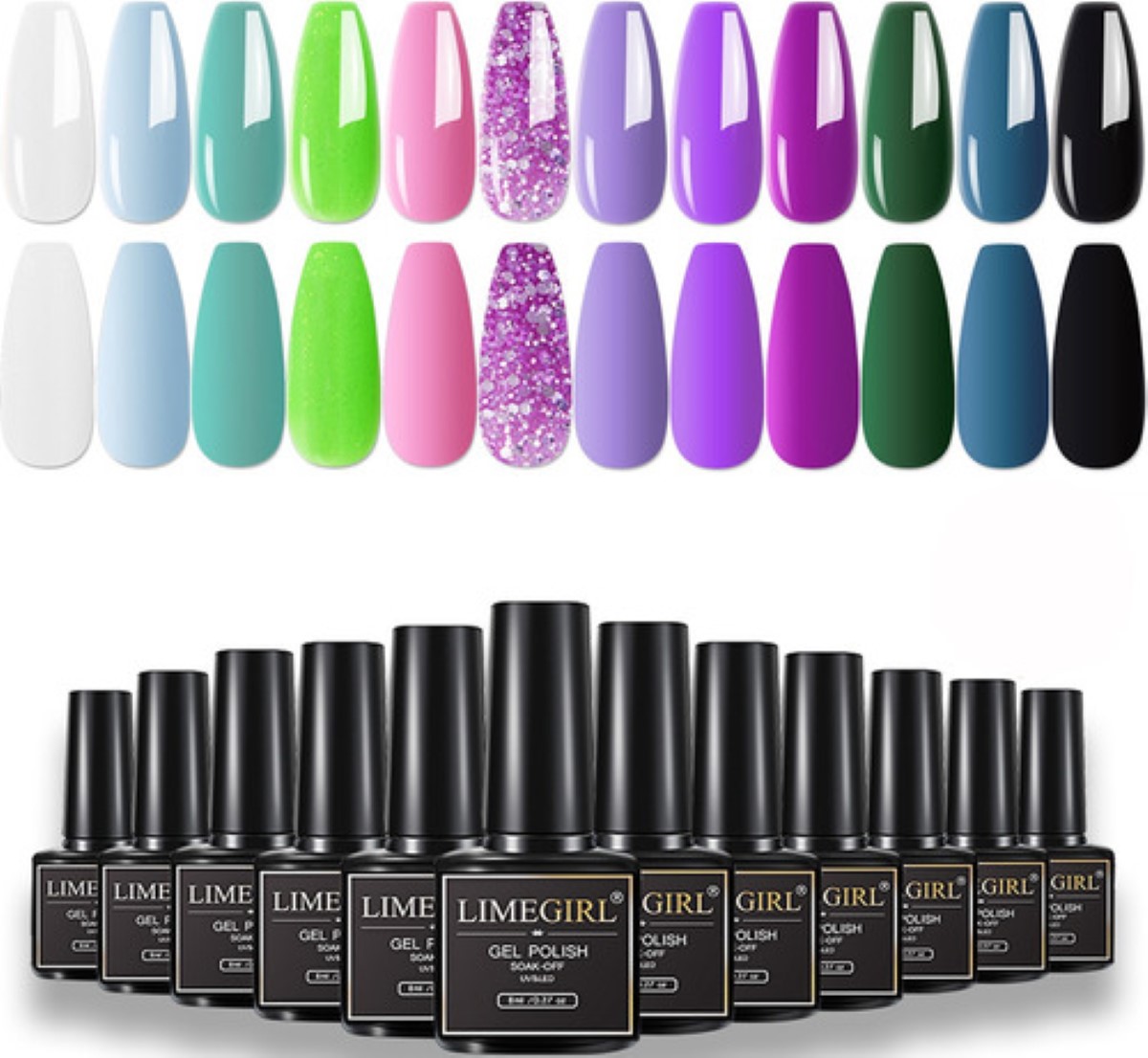 Geles Semipermanente Gama De Esmaltes Uñas kit De 12 Geles Tonos Morados