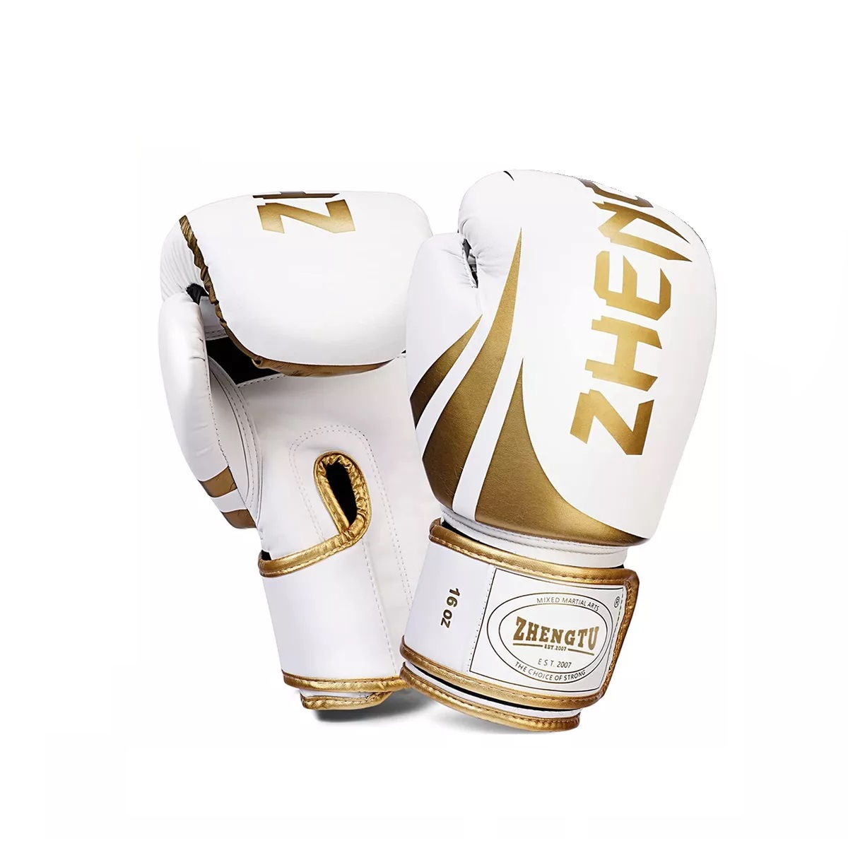 Guantes De Box Para Kickboxing,strap Velcro 14 Oz. Dorado