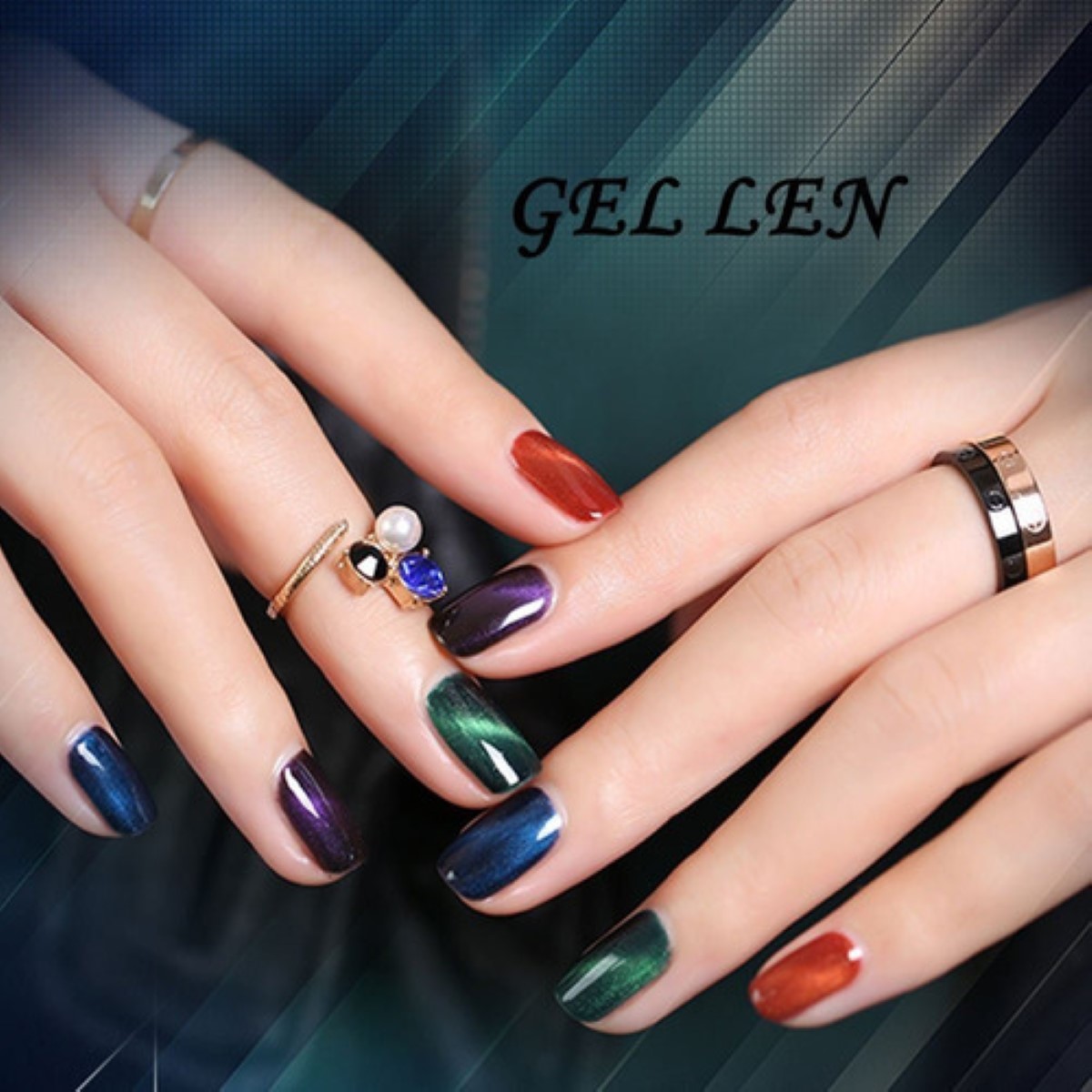 Esmaltes Uñas Gel Uñas Efecto Ojo Gato 3d+doble Iman,6 Uds Gel de ojo de gato