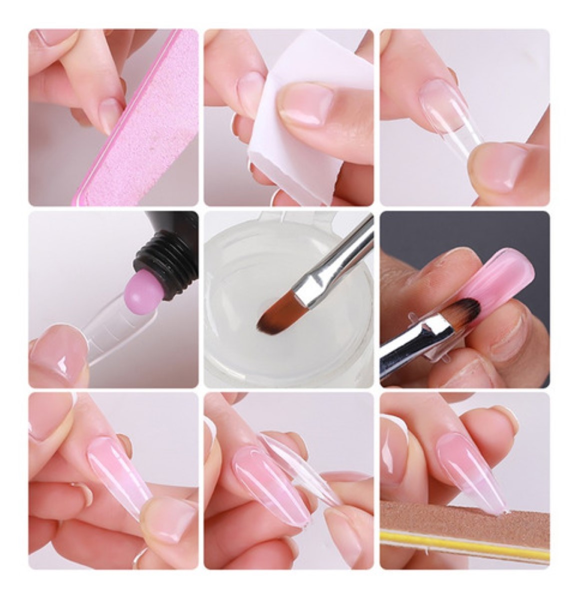 Kit Uñas De Polygel Acrílico 5 Pzas Poligel Construcción
