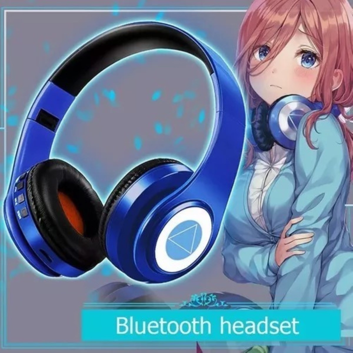 Auriculares Bluetooth, Inalámbrico Hi-fi Nakano Miku, Azul/Negro