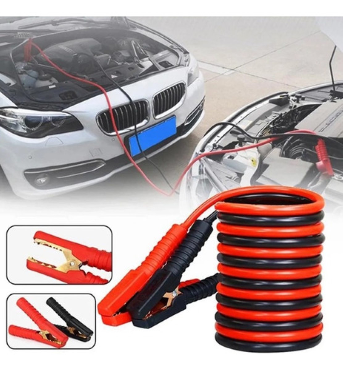Cables Pasa Corriente 4 M Calibre 4 Awg Truper 2000a Negro/Rojo