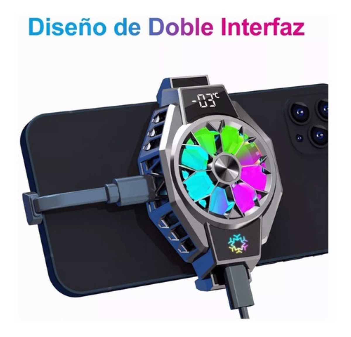Ventilador Para Android Funcooler Del Celular Gamer Type-c, Negro