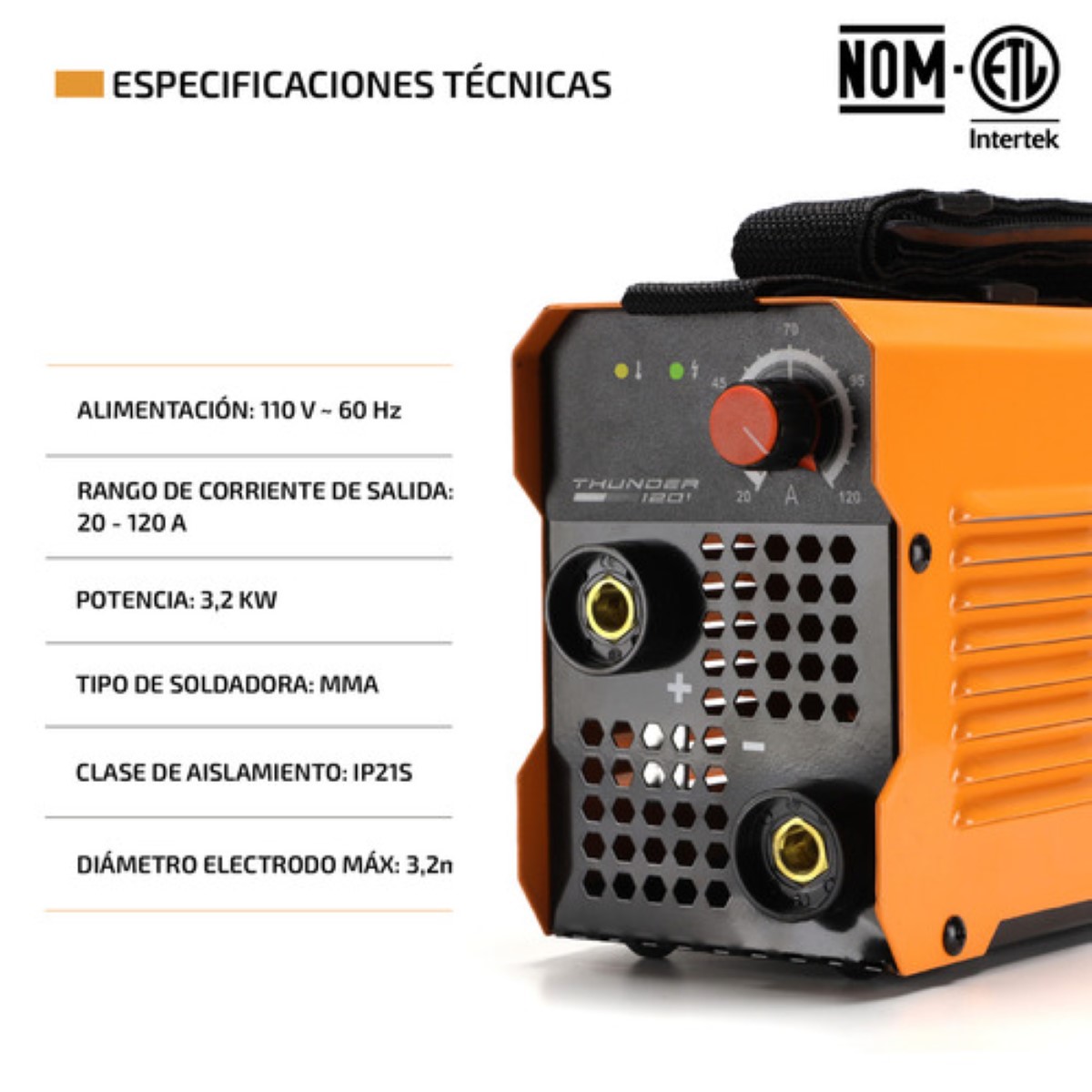 Soldadora Inversora Portátil 120 60Hz - Soldadora Inverter Máquina para Soldar Naranja