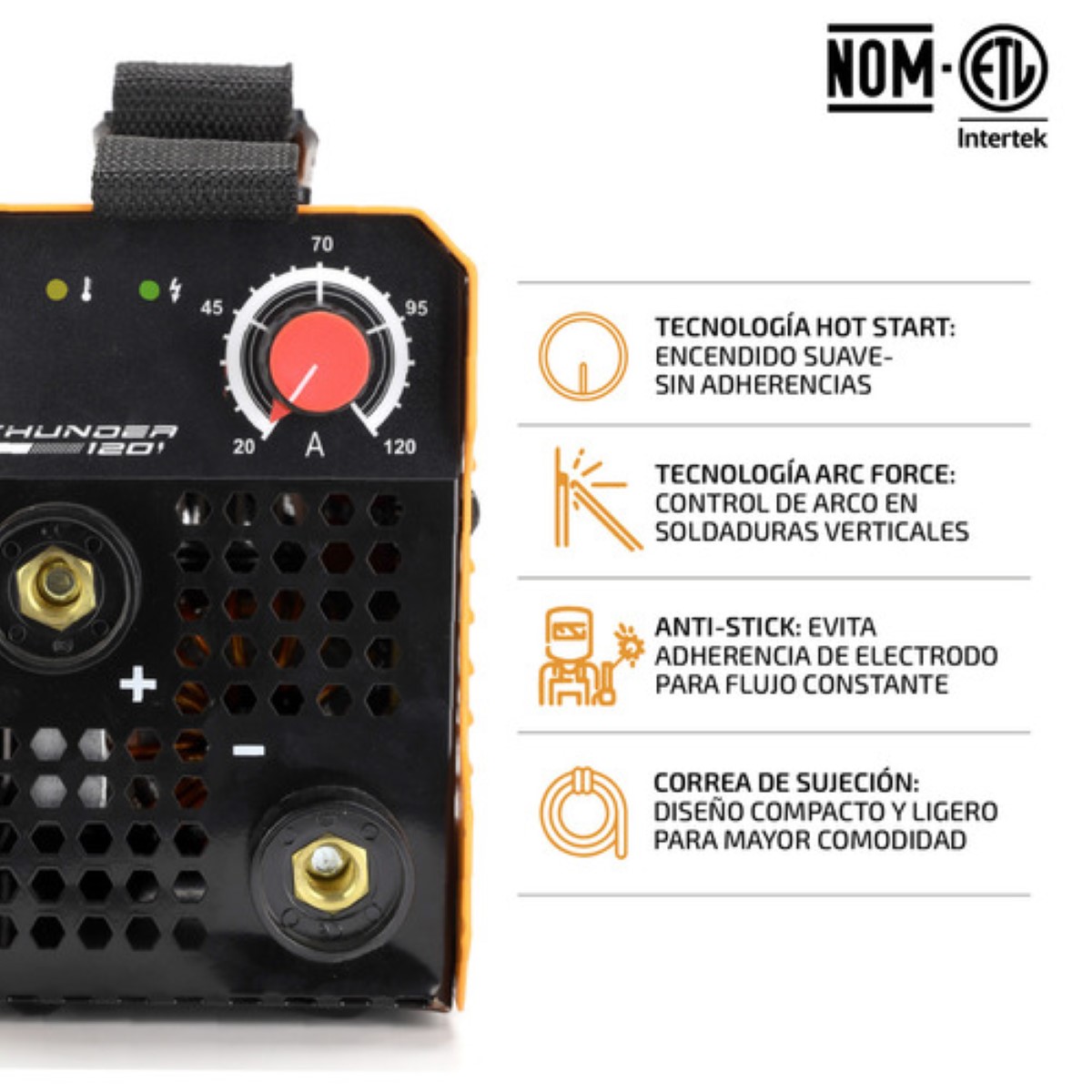 Soldadora Inversora Portátil 120 60Hz - Soldadora Inverter Máquina para Soldar Naranja