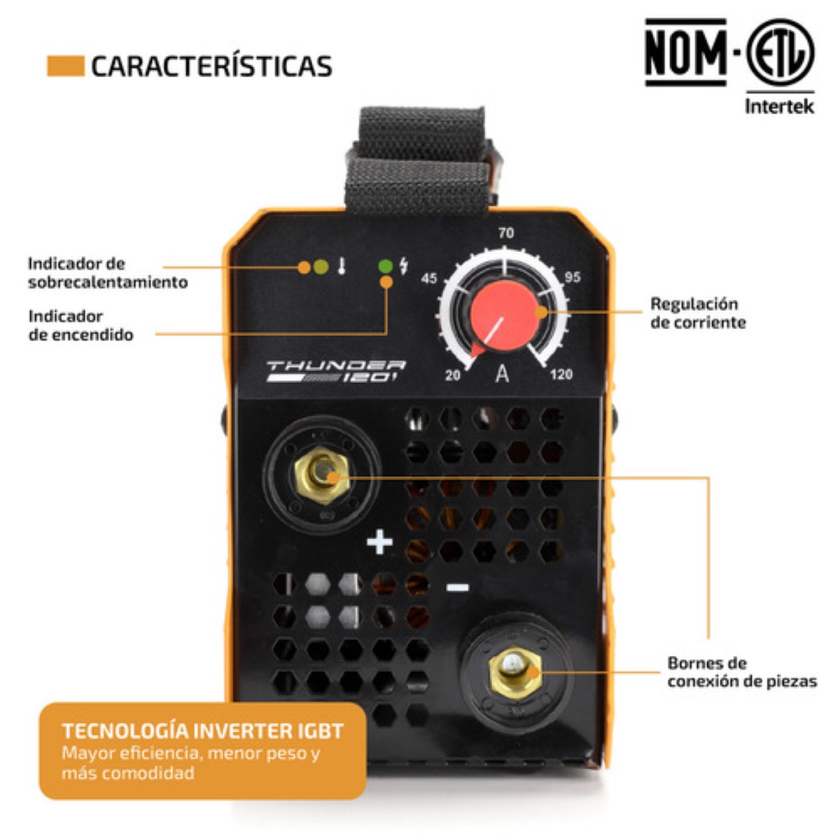 Soldadora Inversora Portátil 120 60Hz - Soldadora Inverter Máquina para Soldar Naranja