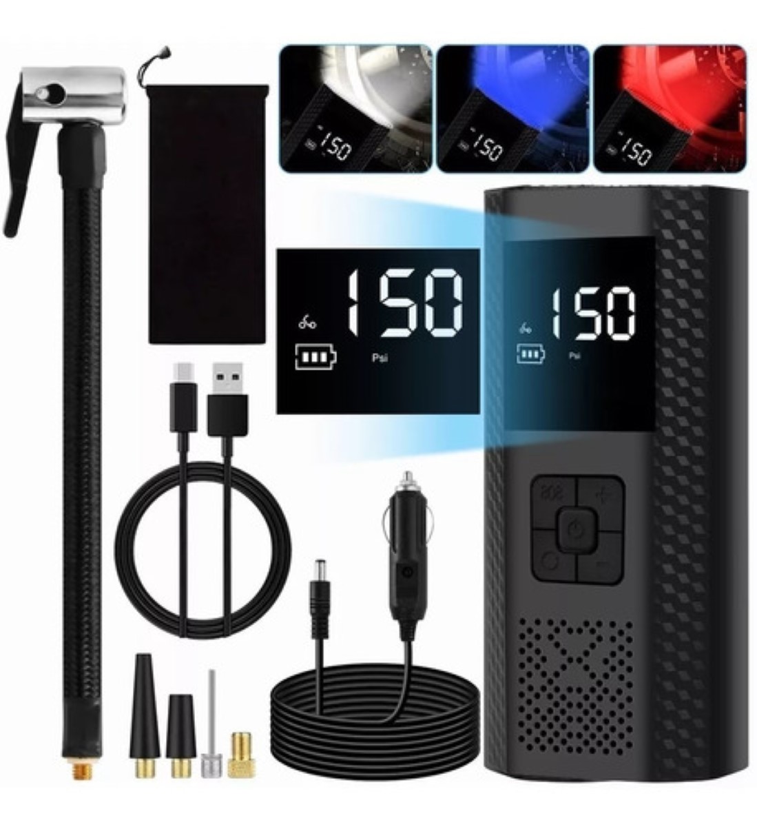 Bomba De Aire Inalámbrica Para Inflar Llantas Y Motocicleta