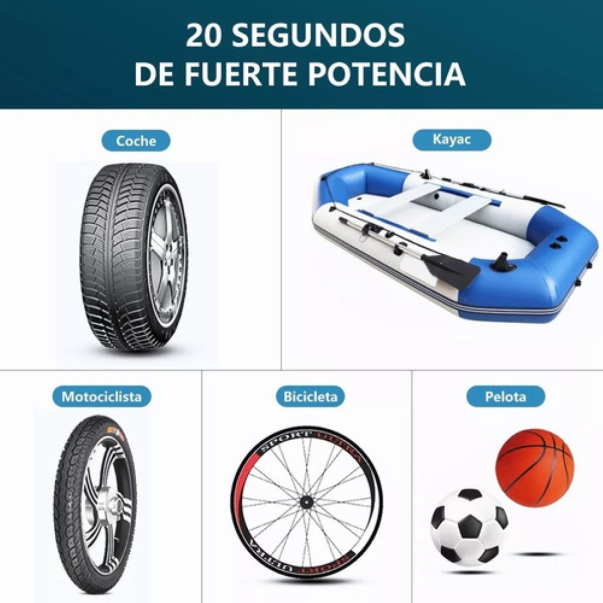 Bomba De Aire Inalámbrica Para Inflar Llantas Y Motocicleta