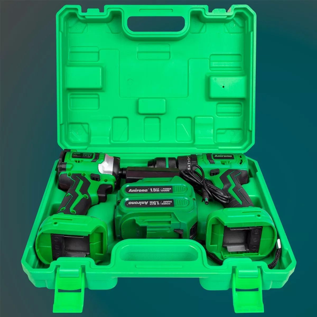 Kit De Atornillador De Impacto & Rotomartillo Sin Carbones