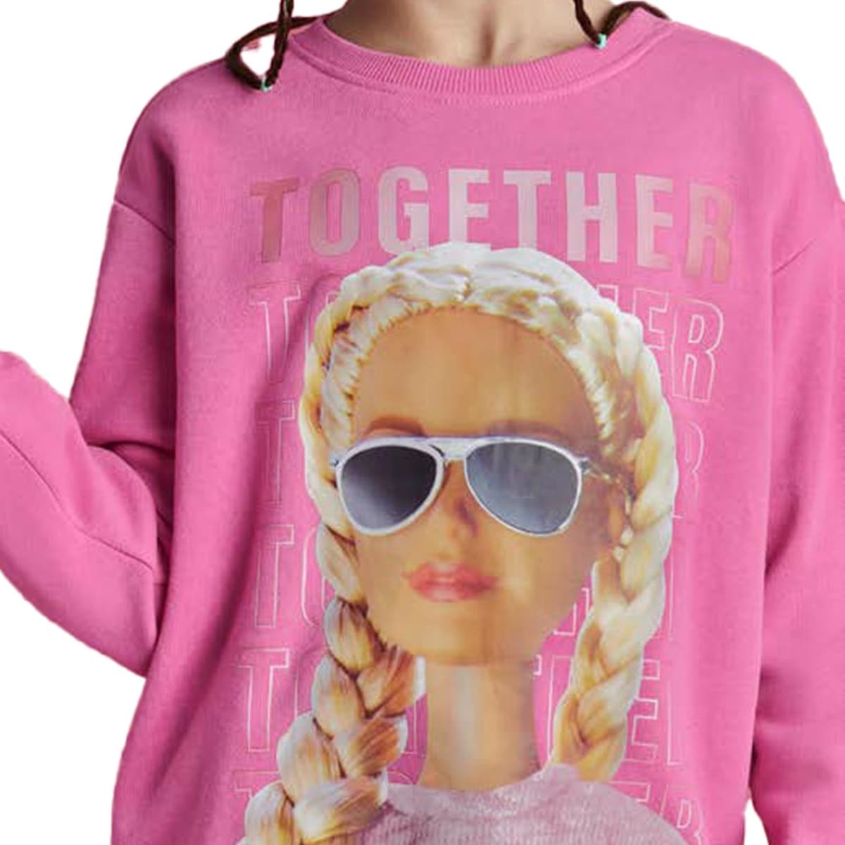 Sudadera para niña estampada con Barbie, color rosa, mod. 1092079