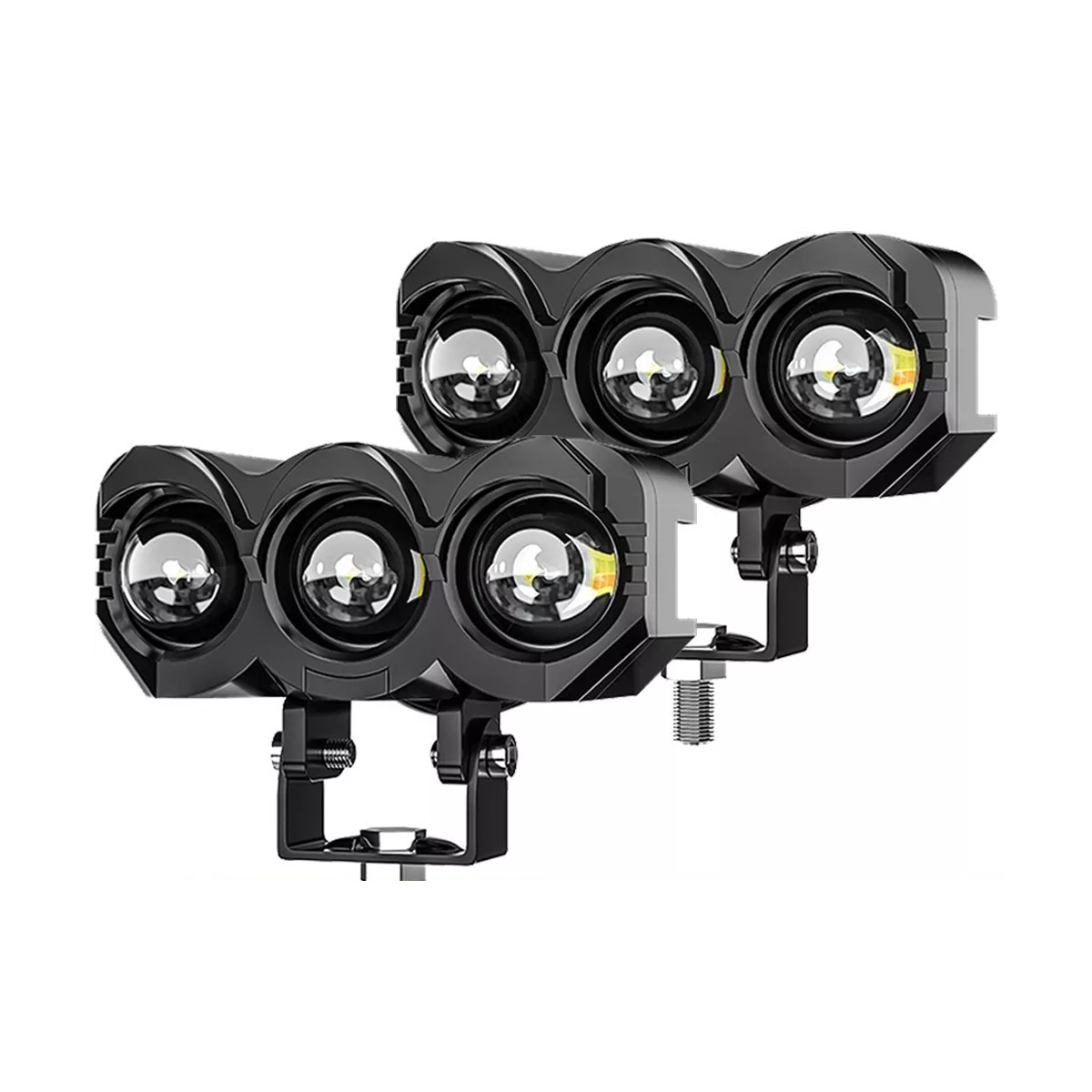 Par Faros Auxiliares Led Doble Color Luz Para Auto Moto