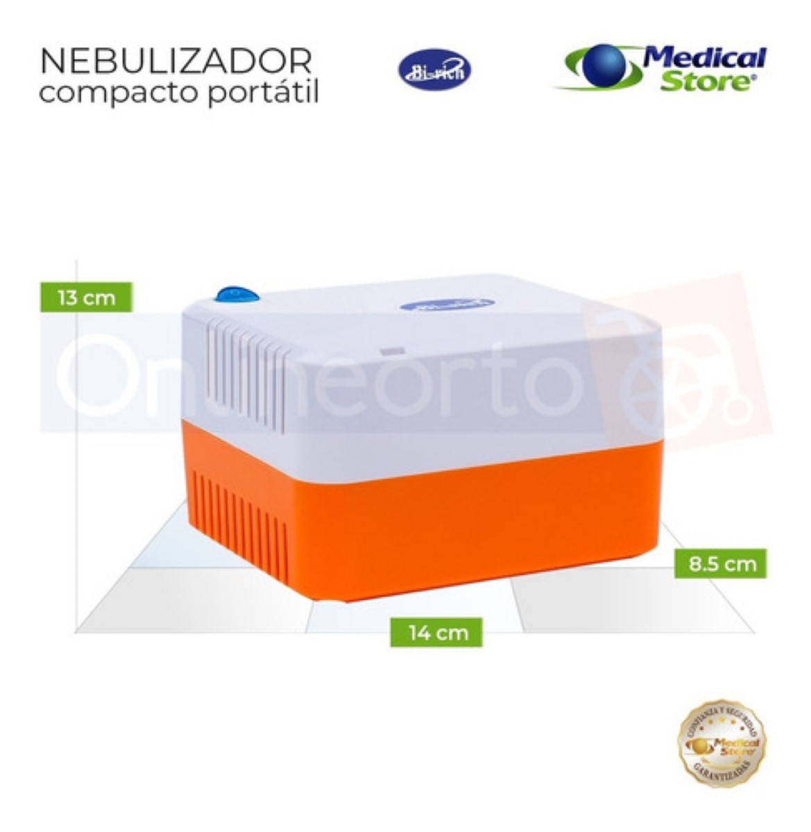 Nebulizador Super Silencioso Adulto Y Infantil Blanco/Naranja