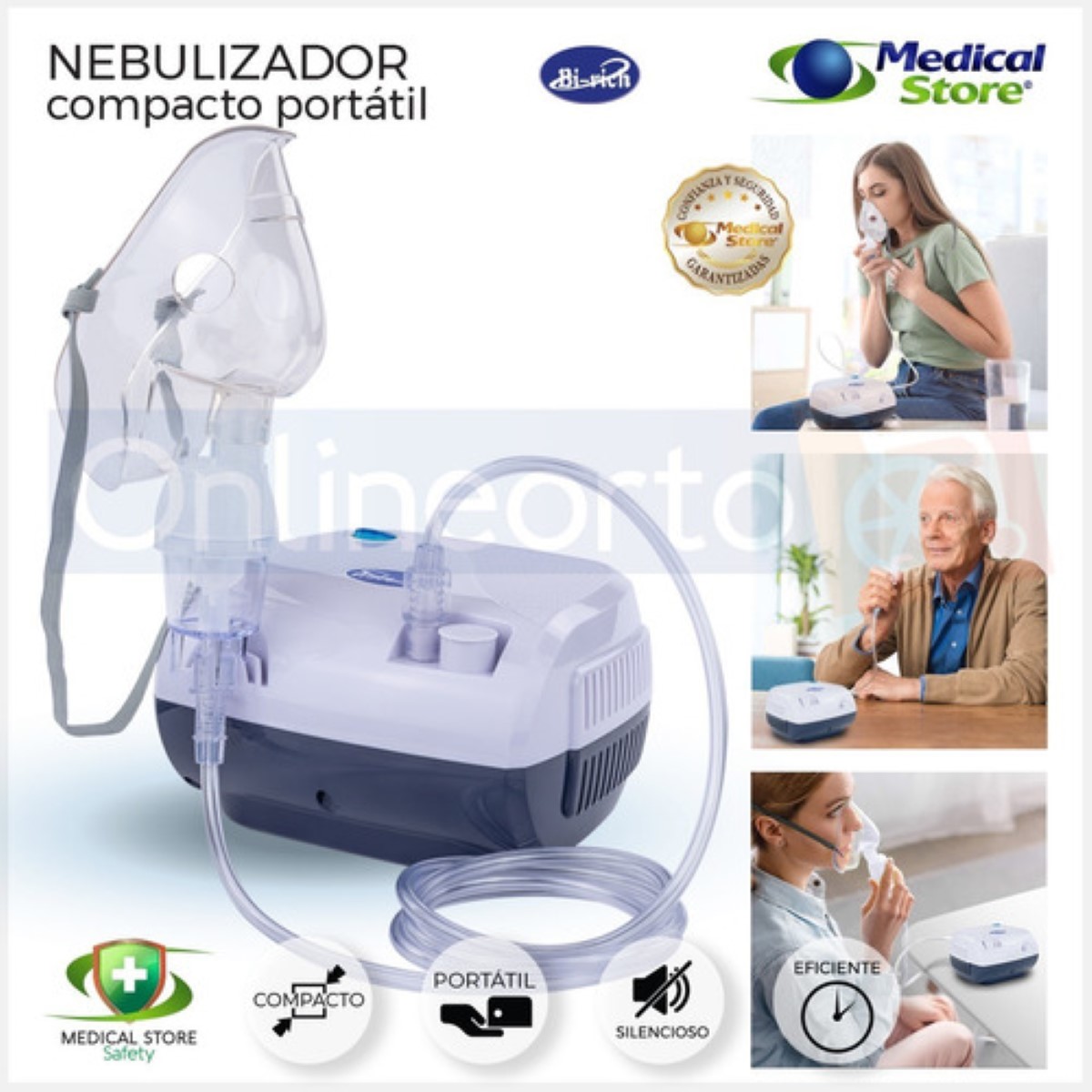 Nebulizador Super Silencioso Adulto Y Infantil Azul Marino 